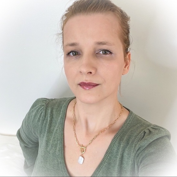 💕Stunning Marcel Louis Vintage Link Necklace with lush Pearlescent Pendant💕 - Picture 3 of 11